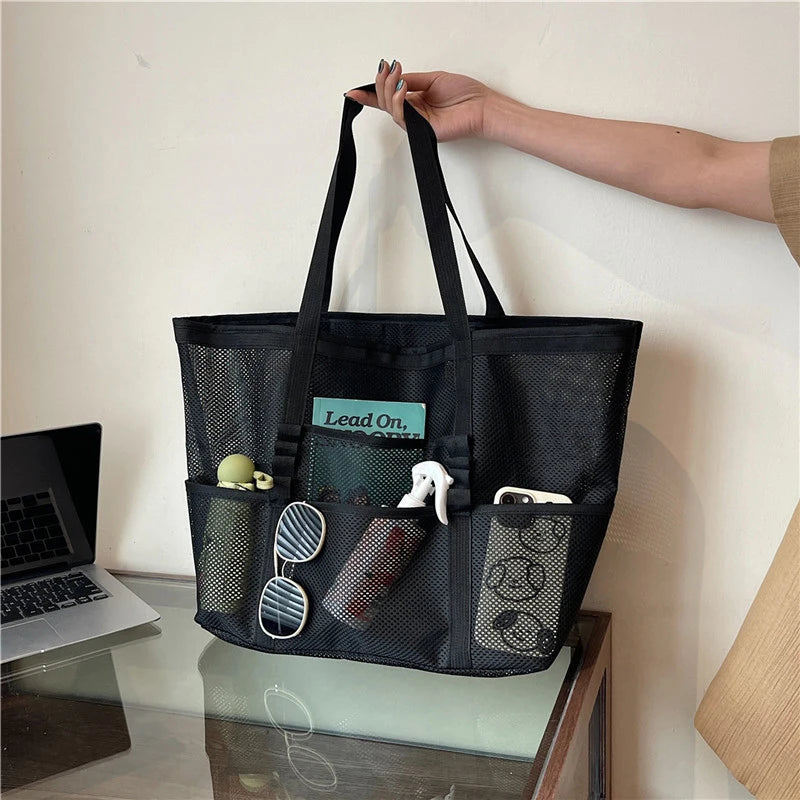 Women’s Portable Mesh Beach Tote Bag
