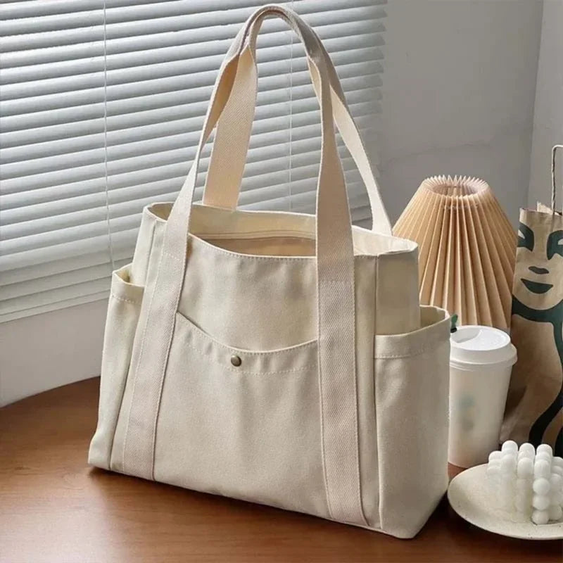 Canvas Large Capacity Shoulder Tote Bag