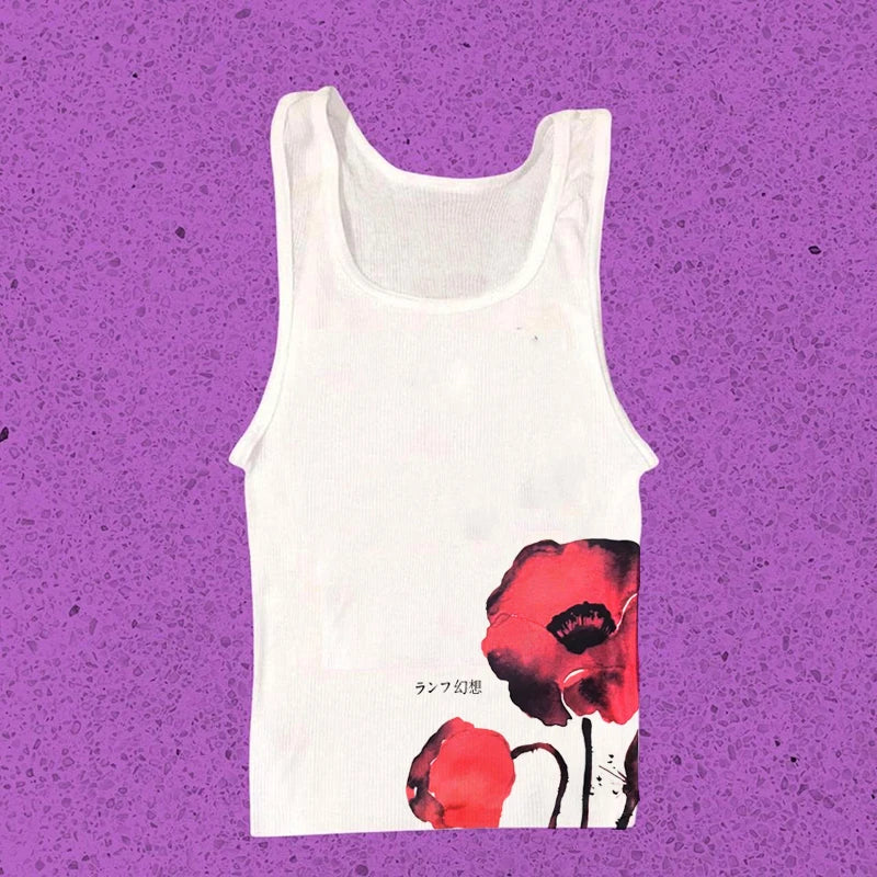 Vintage Y2K Baby Tee – Graphic Print Crop Top