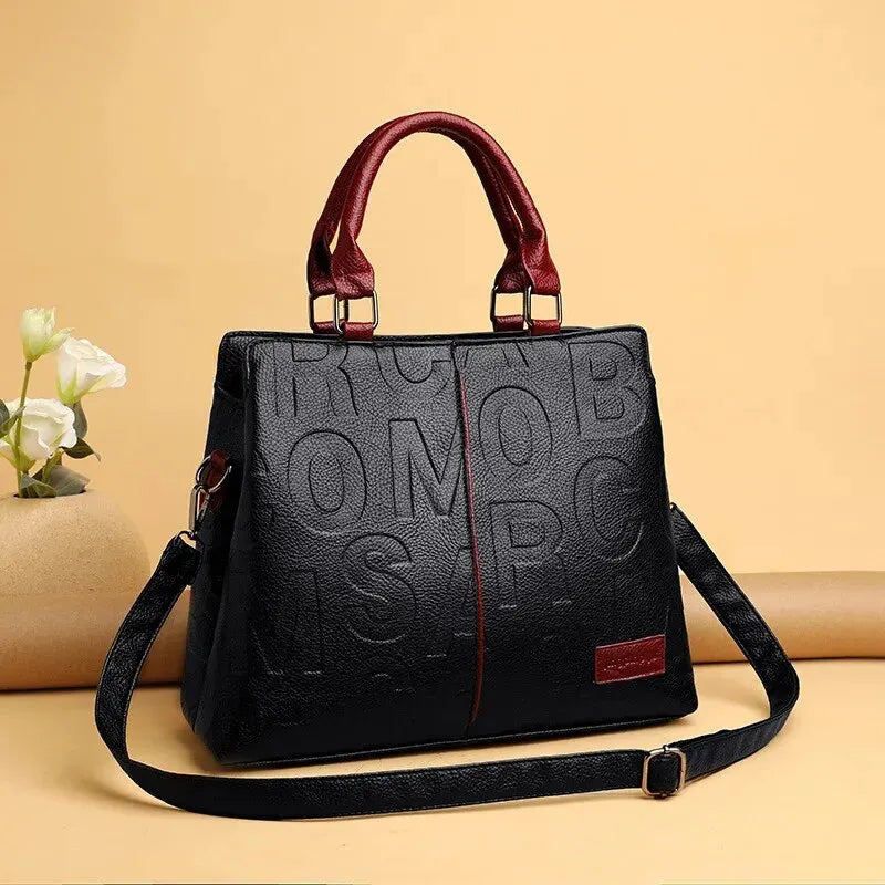 Women’s PU Leather Casual Shoulder & Crossbody Tote Bag