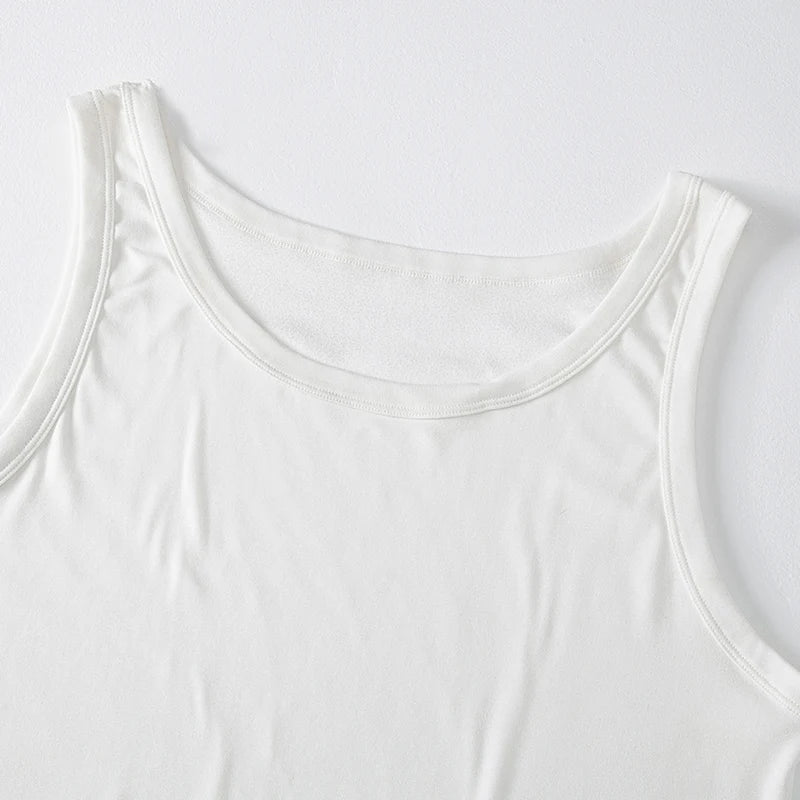 Men’s Classic Black & White Tank Top – Casual Sports Vest