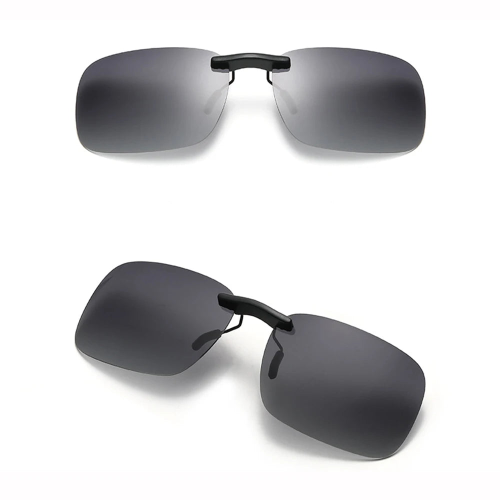 Polarized Rimless Clip-On Sunglasses – Anti-Glare UV400 Eyewear for Men & Women