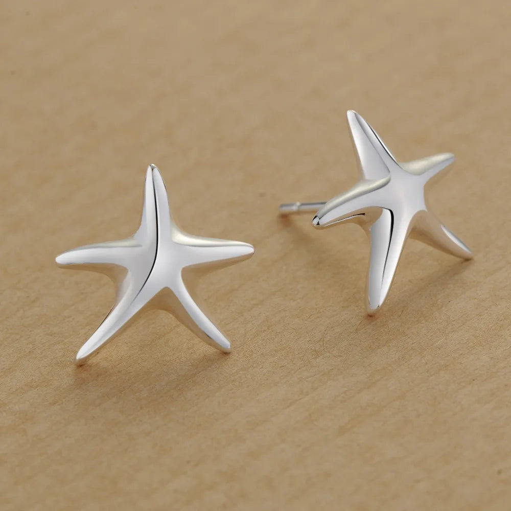 Sterling Silver Heart Stud Earrings for Women