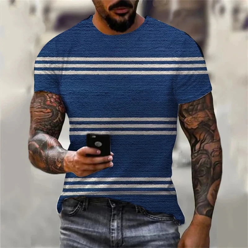 Unisex Oversized Stripe Print T-Shirt