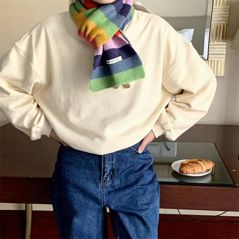 Rainbow Stripes Mohair Scarf