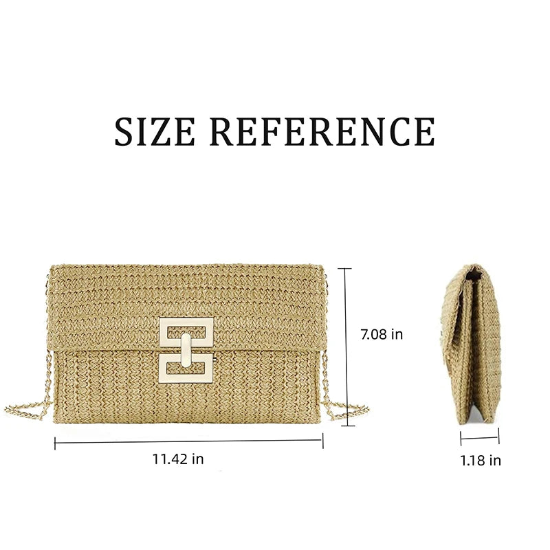 Straw Envelope Evening Handbag