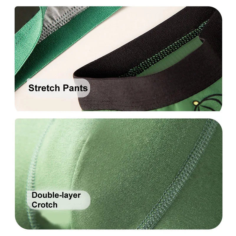 4 Pcs Kids’ Boxer Shorts Set | Cartoon Dinosaur Cotton Underwear