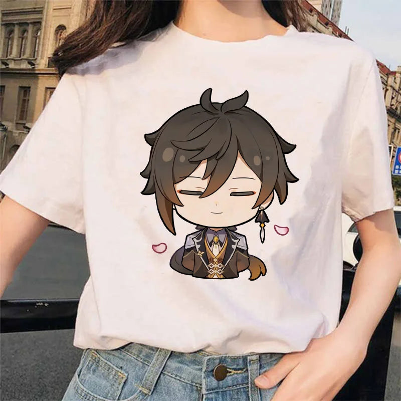 Women’s Genshin Impact Zhong Li T-Shirt | Cartoon Streetwear Tee