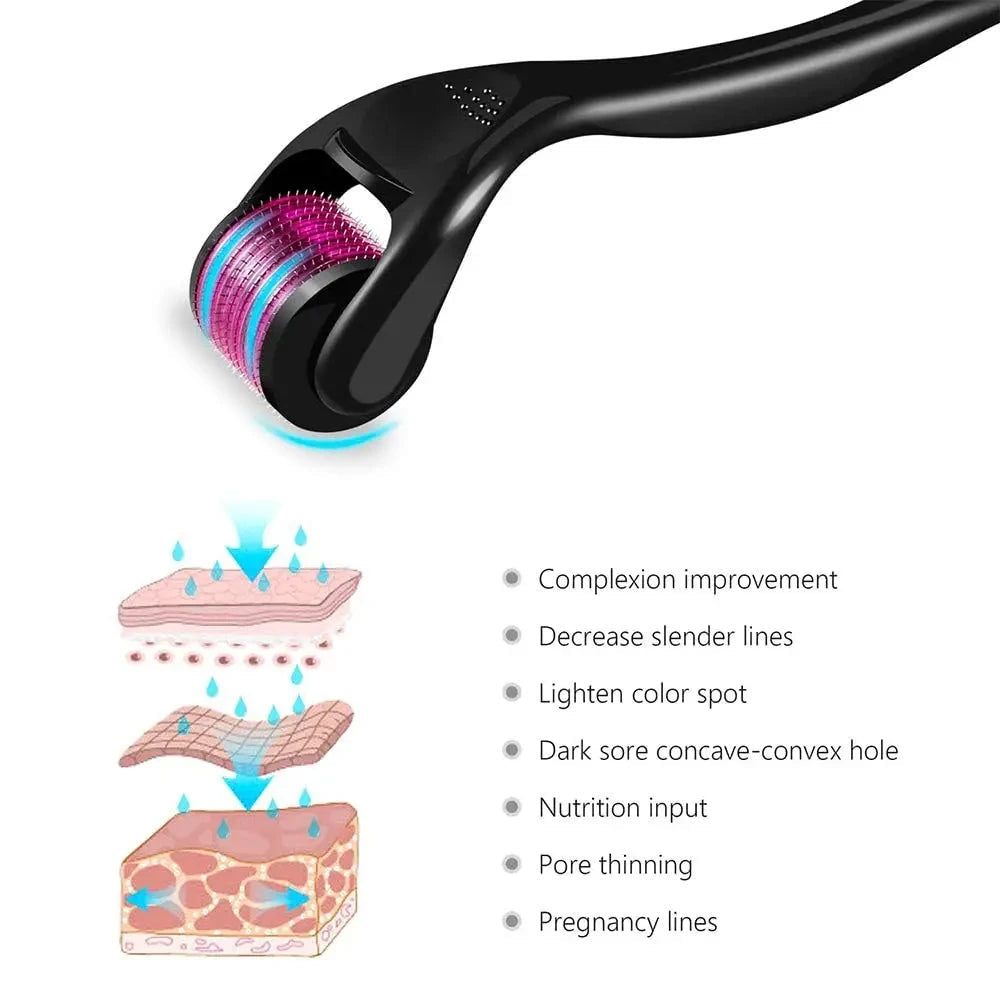 Microneedle Derma Roller – 540 Titanium Needles for Skin