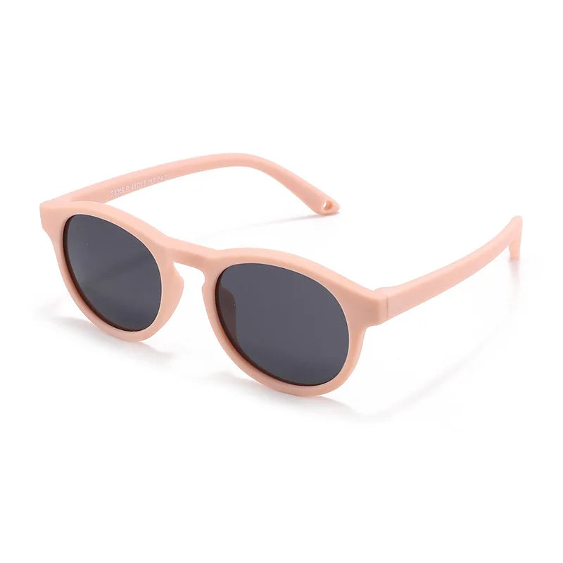 Baby’s First Sunglasses with Strap – Round Flexible Polarized UV400 Silicone Shades