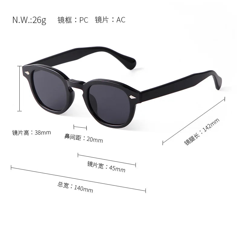 Vintage Shell Round Sunglasses Men