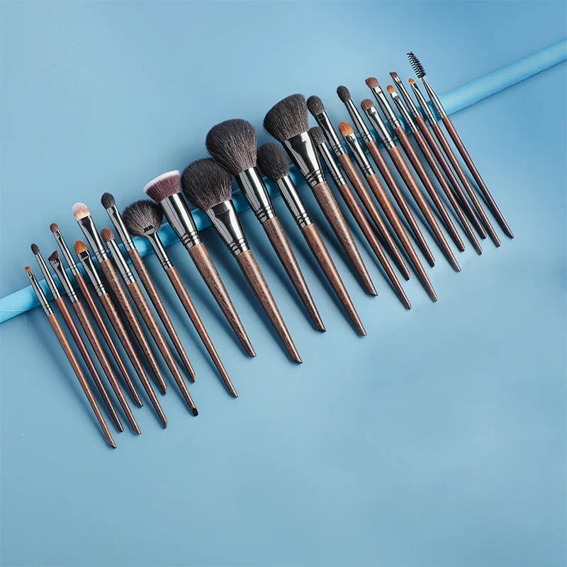 OVW Professional 24-Piece Makeup Brush Set – Premium Goat Hair & Synthetic Fibers