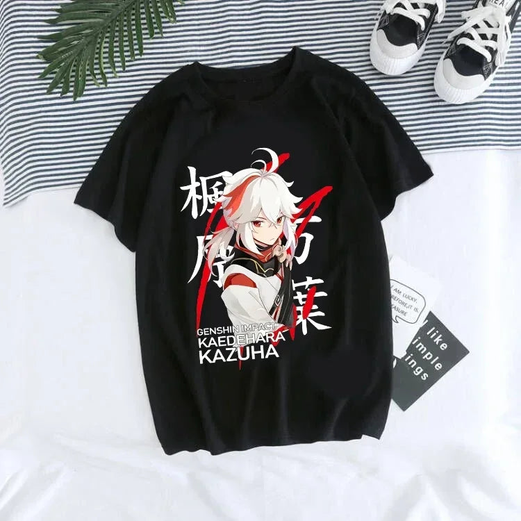 Genshin Impact Kawaii Graphic T-Shirt | Harajuku Anime Tee for Women