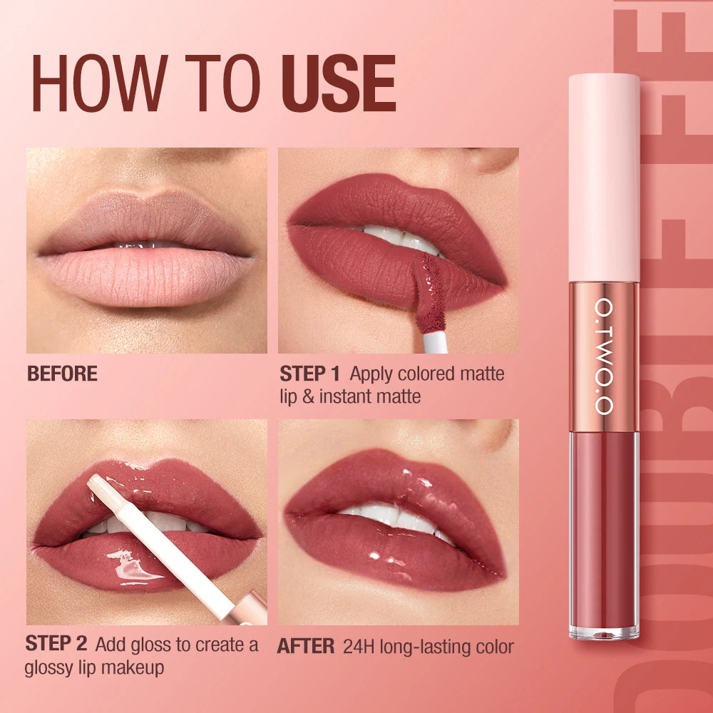 Double Head Matte Lipstick & Lip Gloss