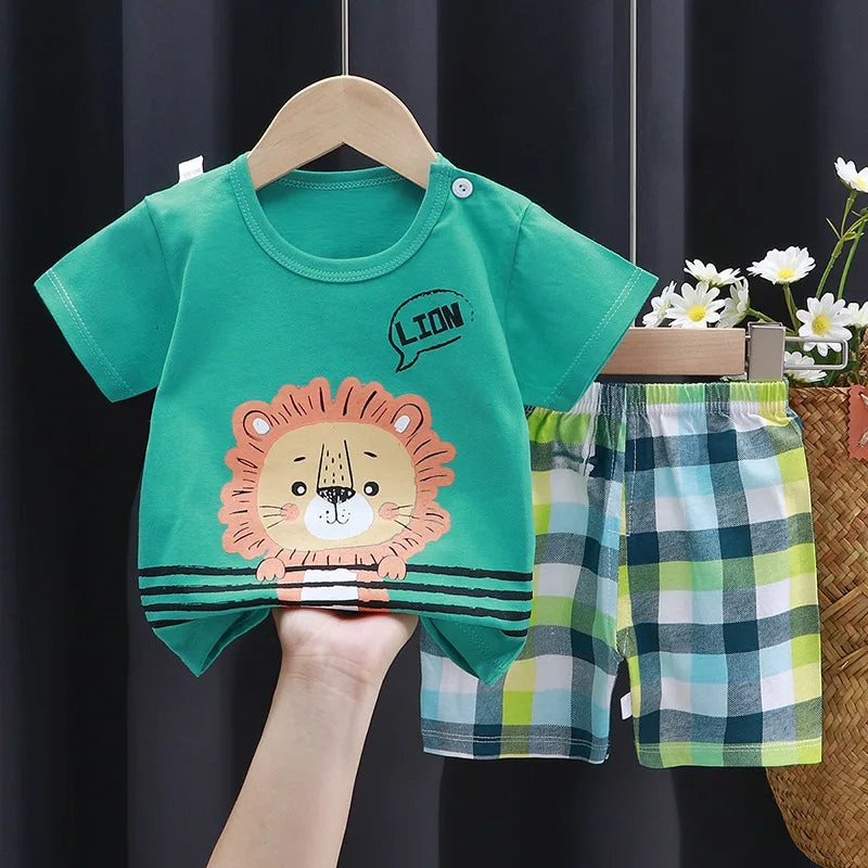Baby Cartoon T-Shirt & Shorts Set