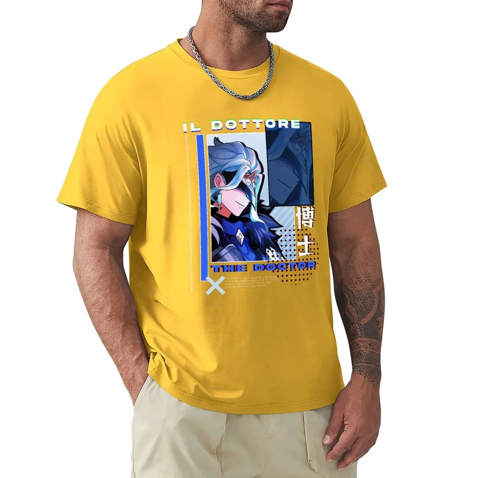 Men’s Genshin Impact Dottore T-Shirt | Oversized Casual Graphic Tee