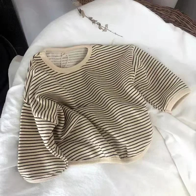 Kids Striped Long Sleeve T-Shirt – Cotton Casual Top