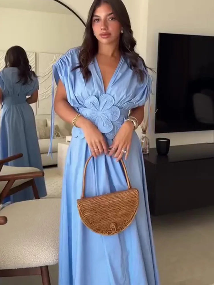 Blue Summer Sheath Dress