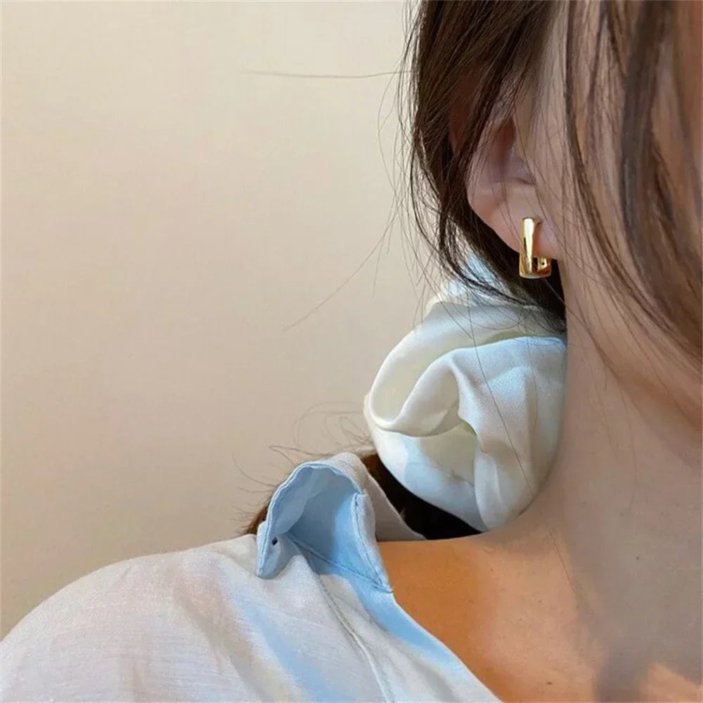 Gold Irregular U-Shaped Studs for Women