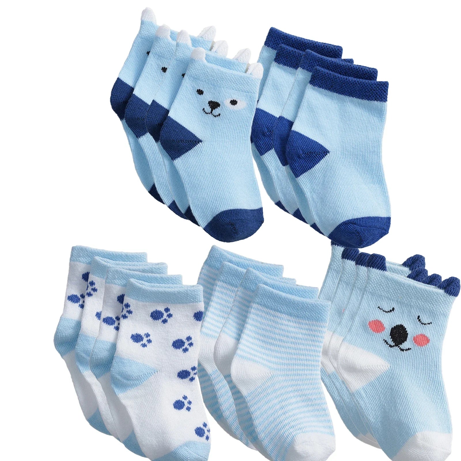 10 Pairs Baby Socks – Soft Cotton Cartoon Socks for Newborns & Toddlers