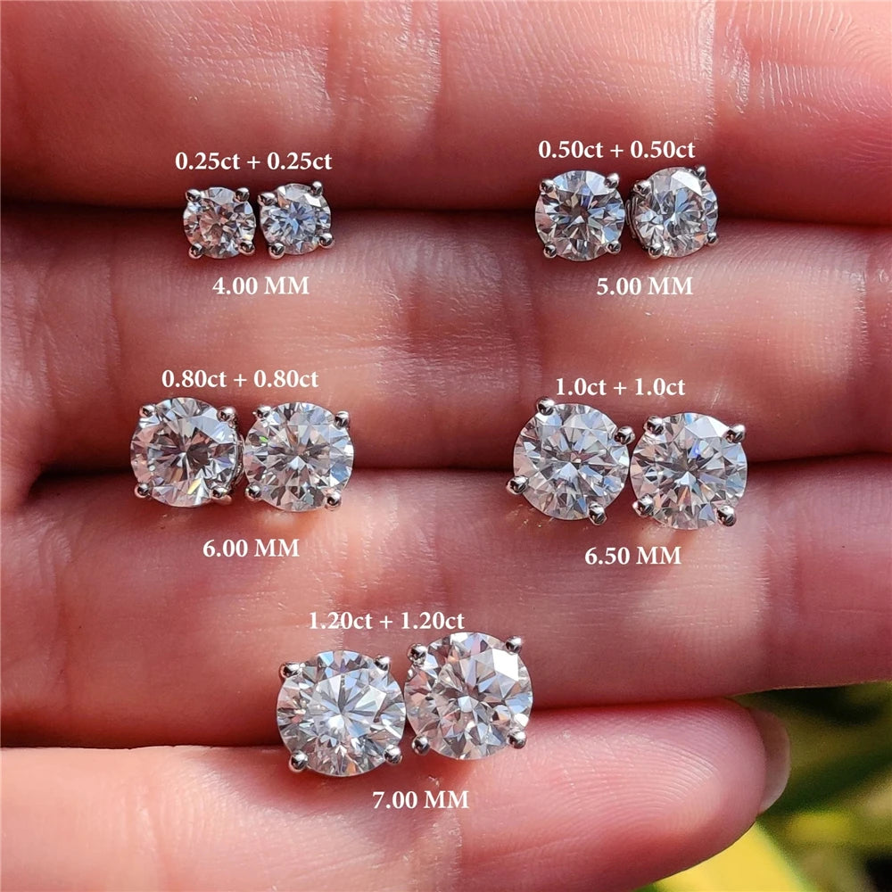 CANNER Moissanite Ear Stud Earrings