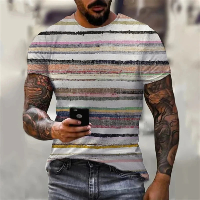 Unisex Oversized Stripe Print T-Shirt