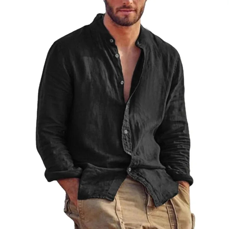 Breathable Lightweight Linen Shirt for Men