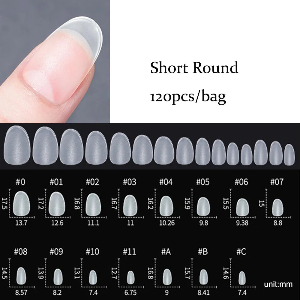 120pcs Matte Press On Nail Tips
