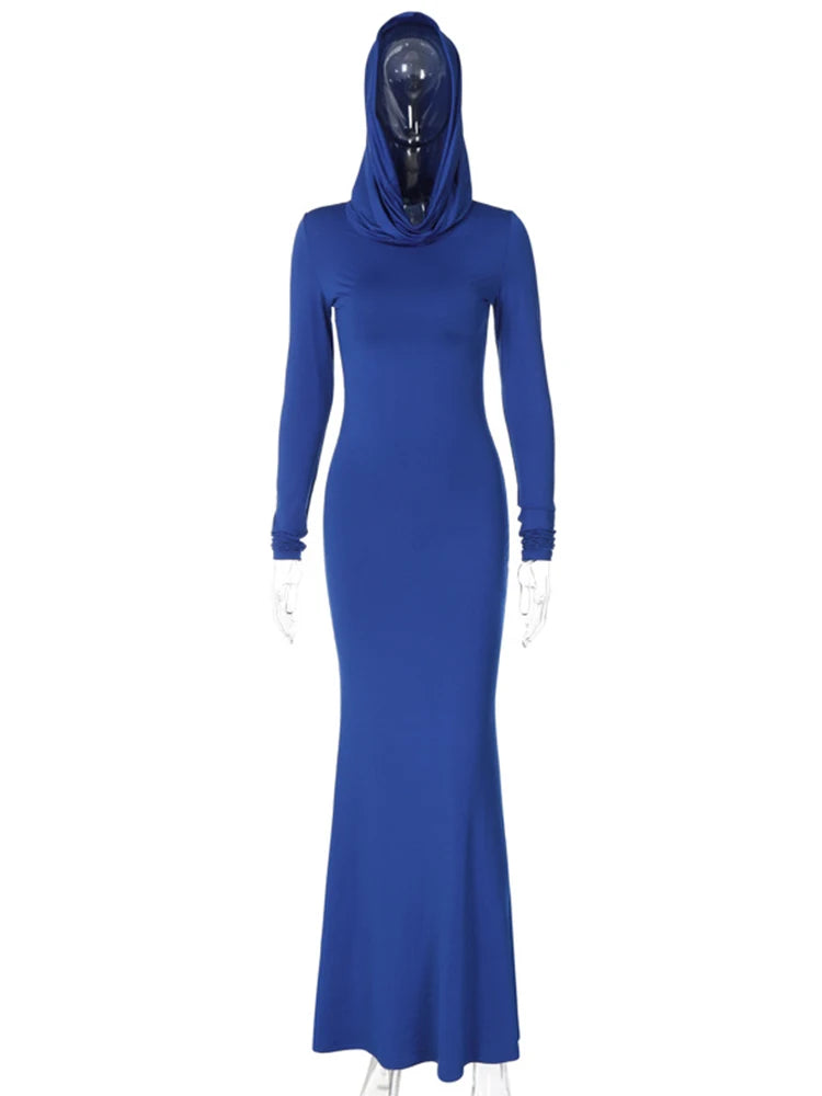 Elegant Hooded Maxi Dress for Women