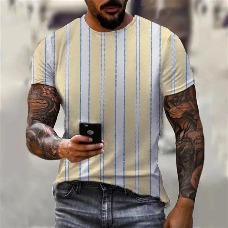 Unisex Oversized Stripe Print T-Shirt