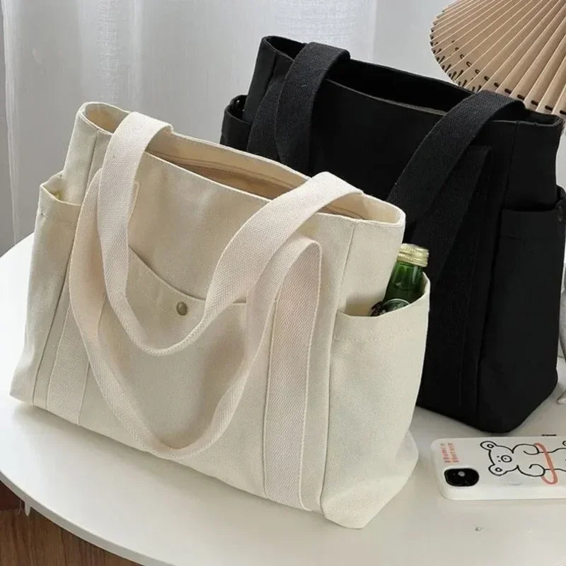 Canvas Large Capacity Shoulder Tote Bag