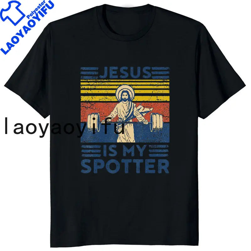 Retro Vintage Jesus Christ Gym T Shirts Men Pure Christian Faith Tee Top Short Sleeved Funny Printed Graphic Tshirt Gift