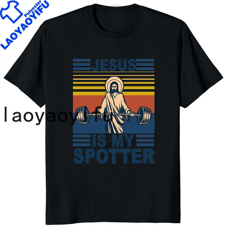 Retro Vintage Jesus Christ Gym T Shirts Men Pure Christian Faith Tee Top Short Sleeved Funny Printed Graphic Tshirt Gift