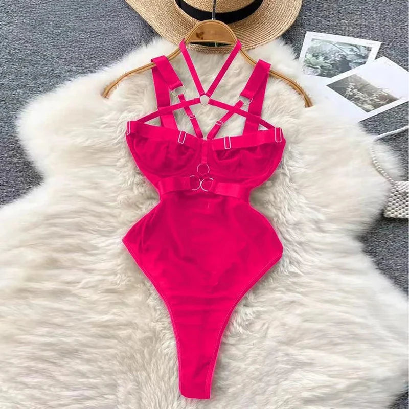 Bunny Girl Wrapped Chest Playsuit Sexy Slim Fit Lingerie