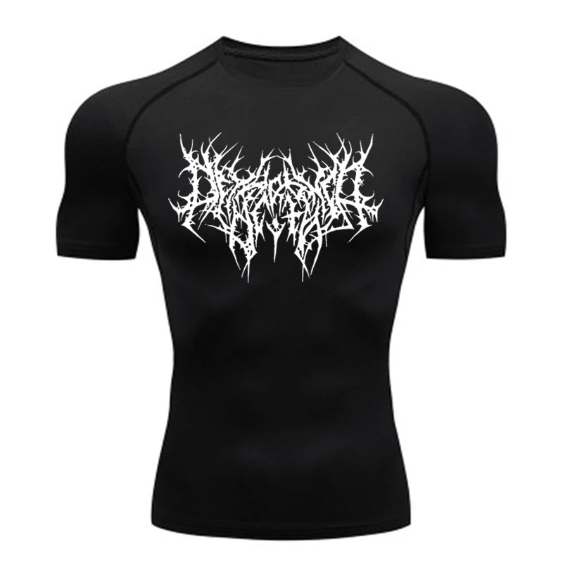 2024 Thorns Print Gym Tight T-Shirt Men&