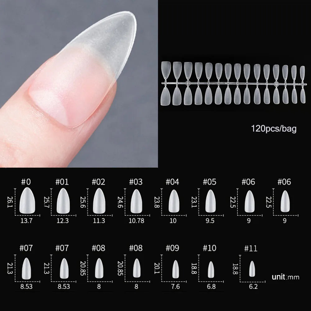 120pcs Matte Press On Nail Tips