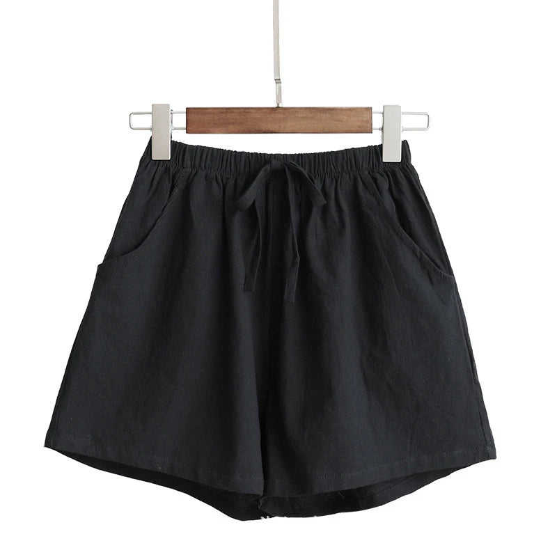 Women’s Summer Cotton Linen High-Waist Shorts | Casual Sports & Fashion Shorts