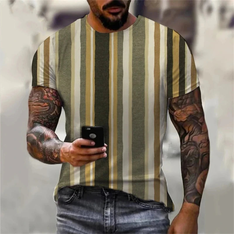 Unisex Oversized Stripe Print T-Shirt