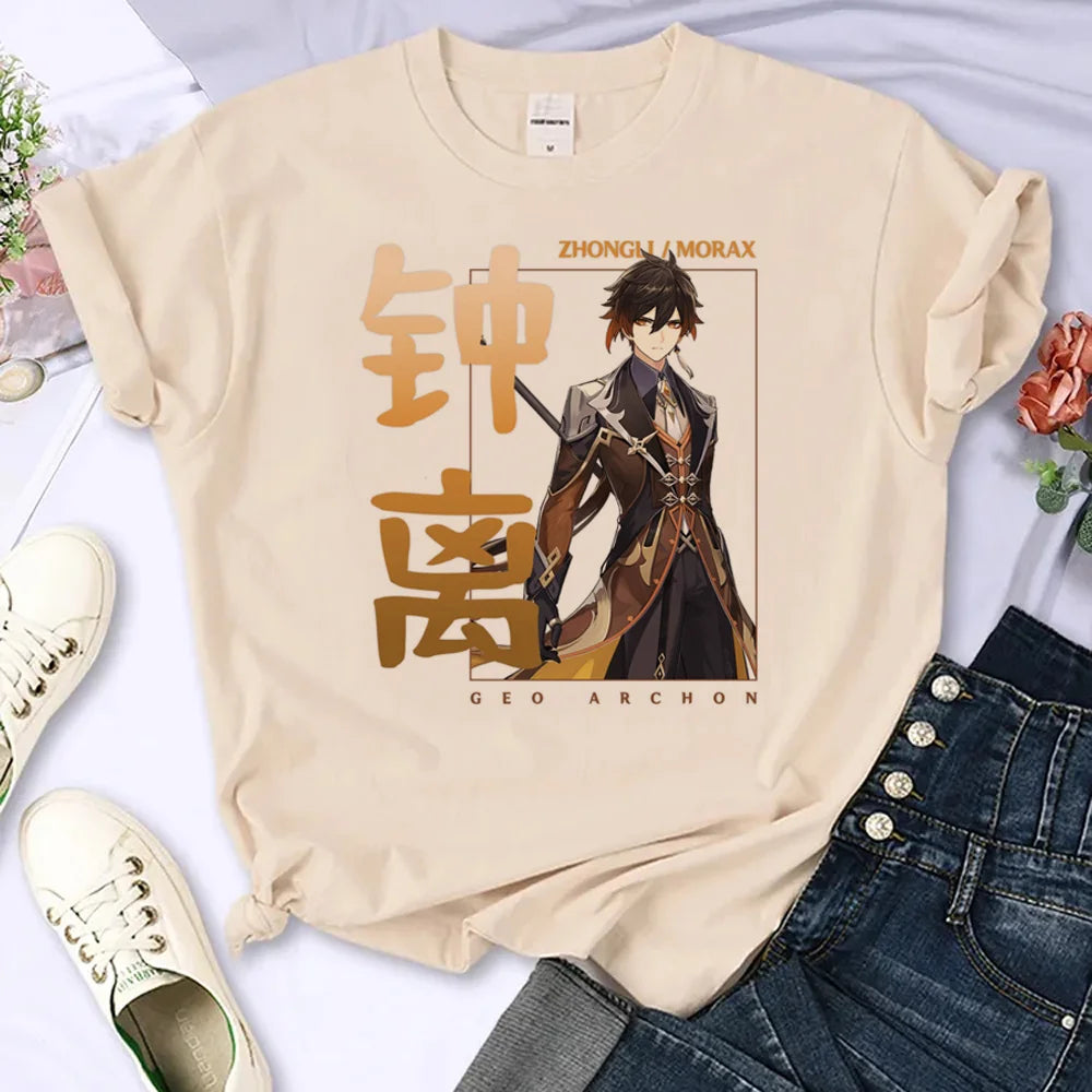 Women’s Genshin Impact Manga T-Shirt | Harajuku Summer Comic Tee