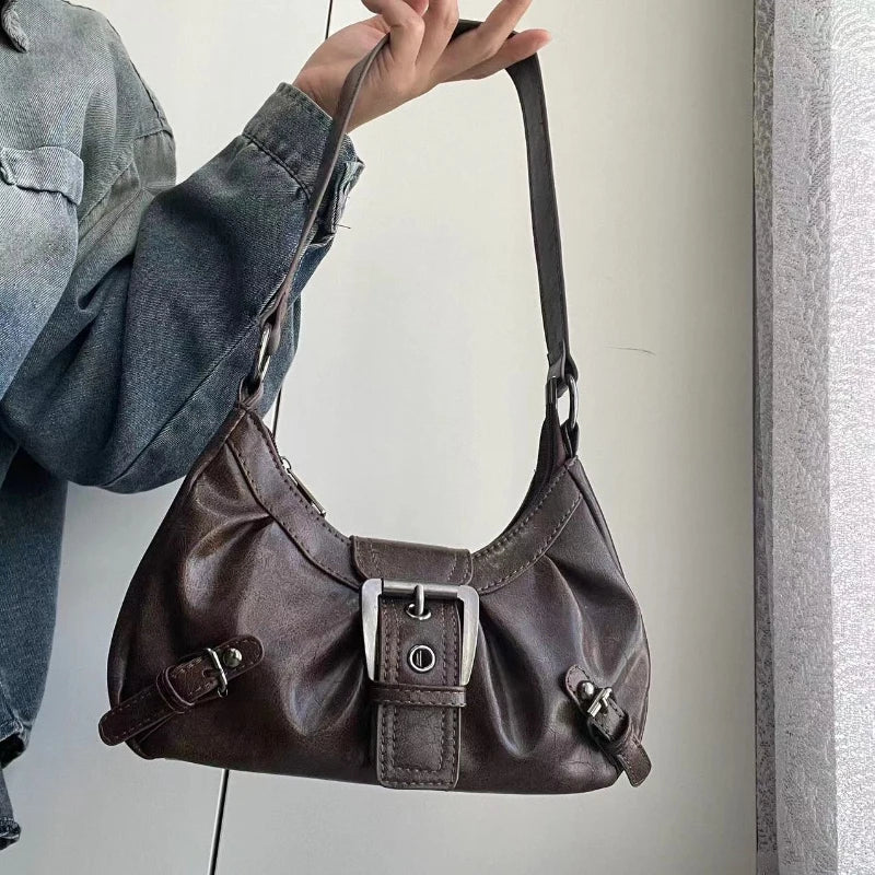 Vintage PU Shoulder Bag – Y2K Armpit Style