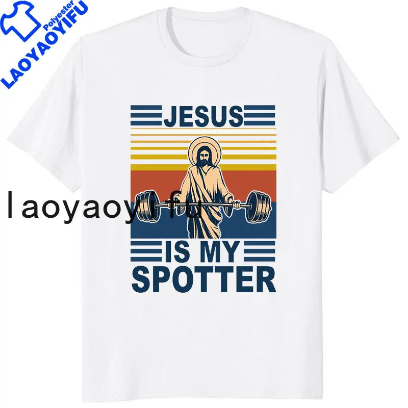 Retro Vintage Jesus Christ Gym T Shirts Men Pure Christian Faith Tee Top Short Sleeved Funny Printed Graphic Tshirt Gift