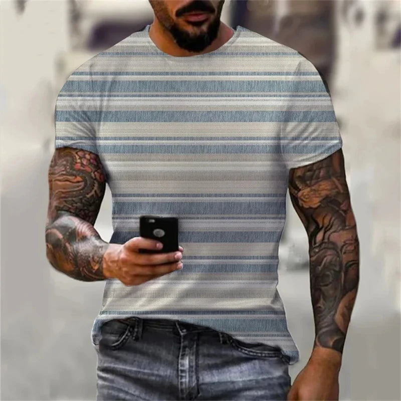 Unisex Oversized Stripe Print T-Shirt
