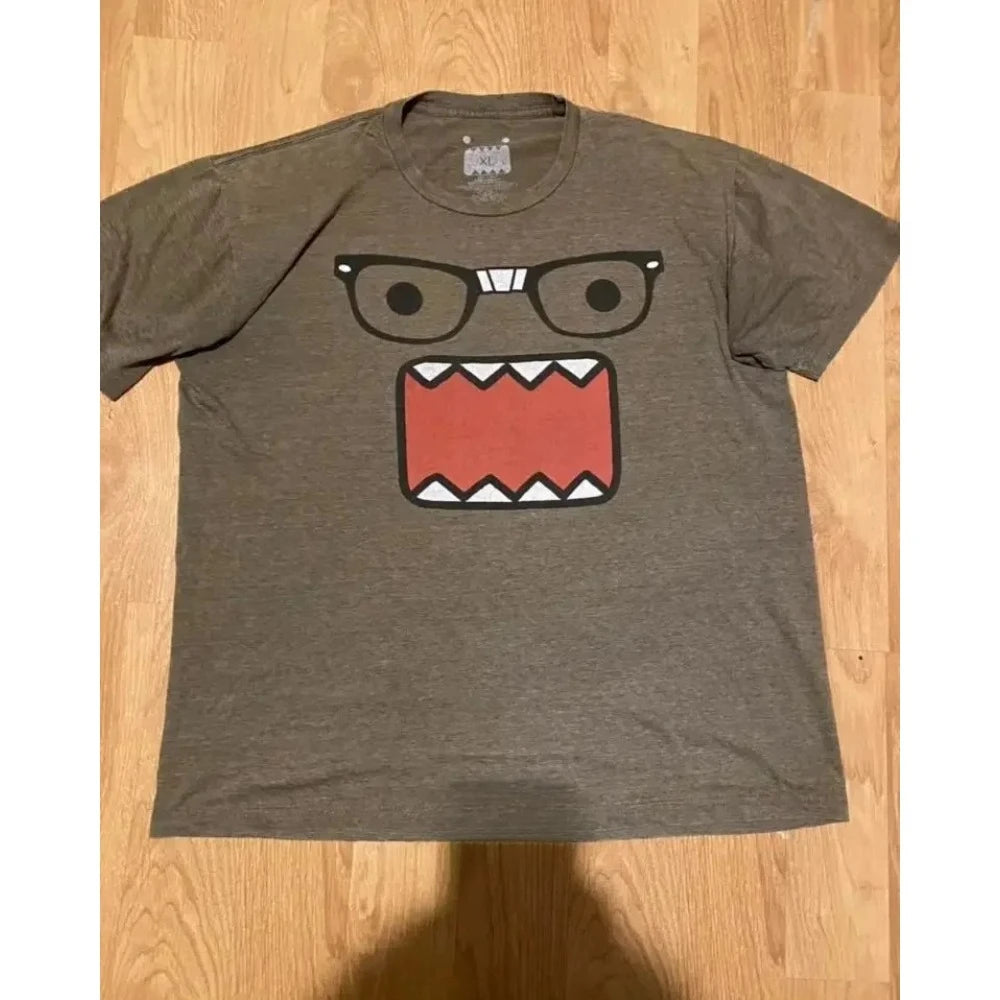 Fashion Kawaii Oversized Men T Shirt Pattern Y2K Cotton Print Round Neck Loose T-shirt Summer Women&