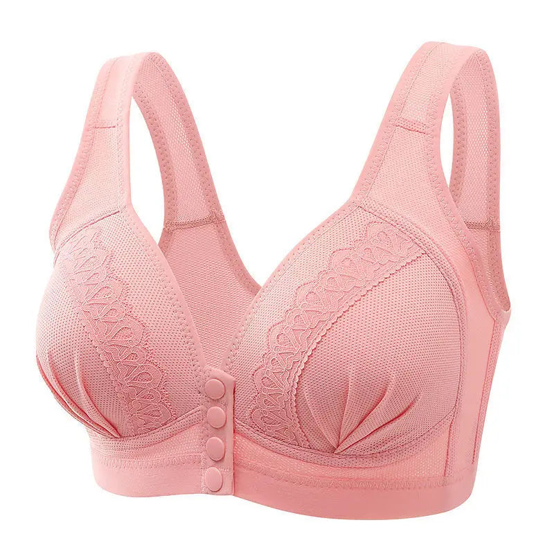 Gathering Breathable Mom Bras | Front Button, Wire-Free, Comfort Fit