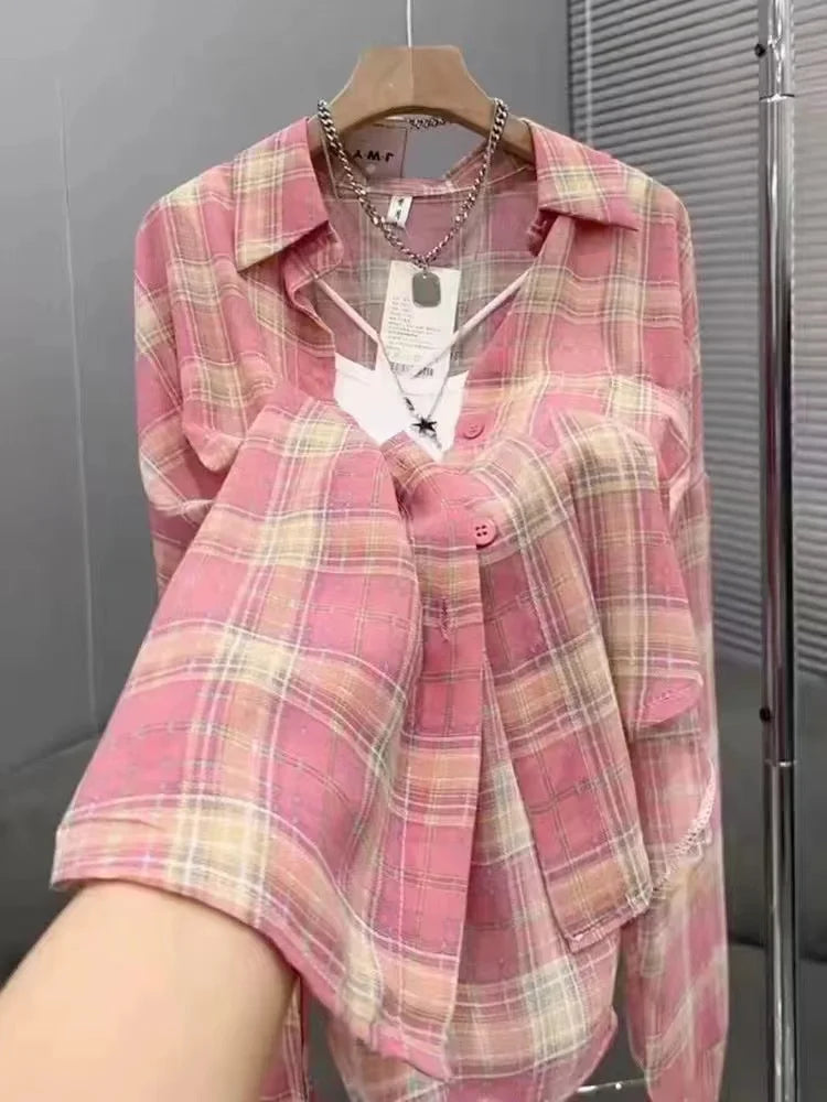 Women’s Red Black Plaid Long Sleeve Shirt