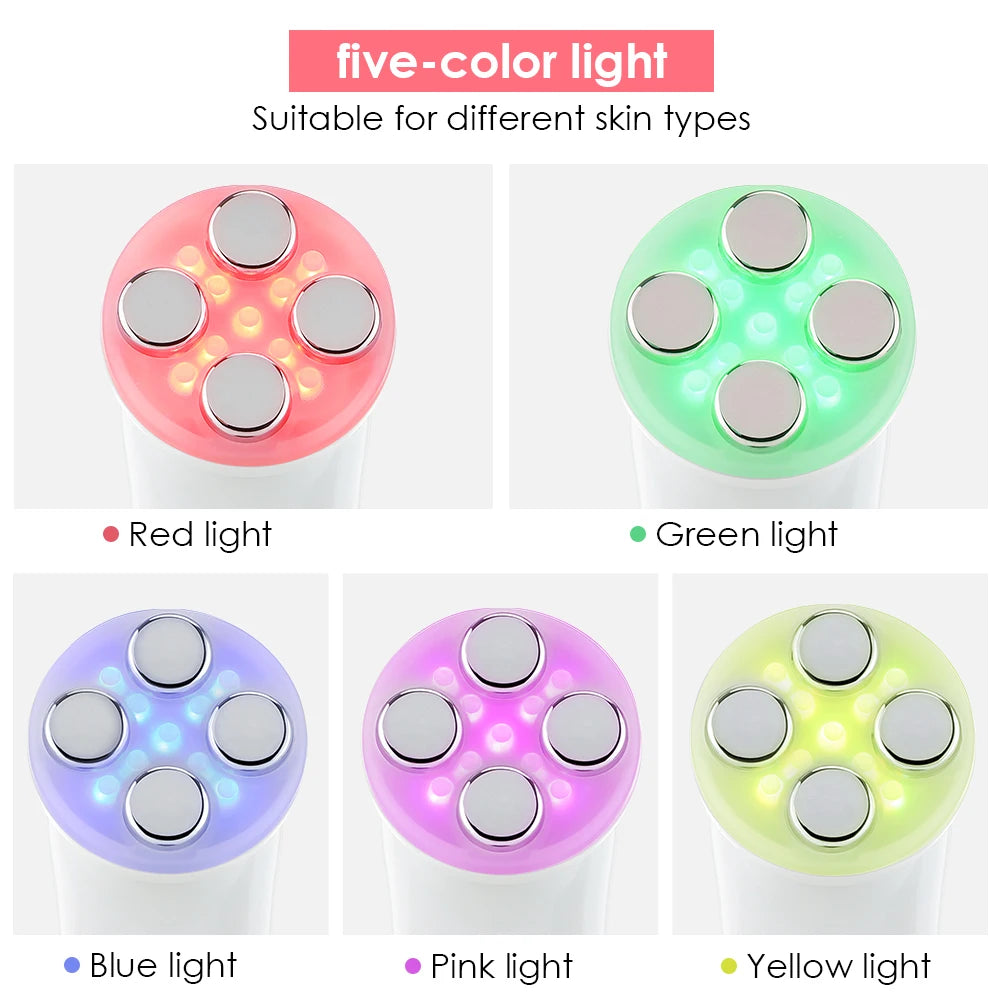 5-Color RF LED Facial Device – Wrinkle Removal & Skin Lifting