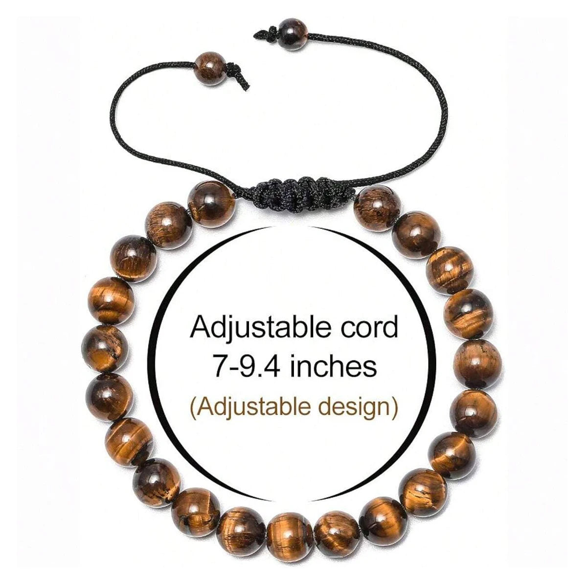 8mm Natural Tiger Eye & Lava Rock Bracelet