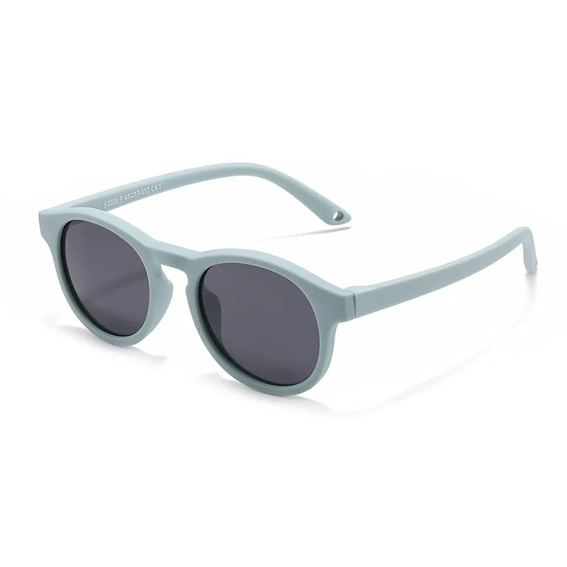Baby’s First Sunglasses with Strap – Round Flexible Polarized UV400 Silicone Shades