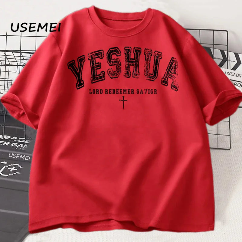 Vintage Yeshua Tshirt Christian Yeshua T Shirt Religious Aesthetic Faith Clothing Jesus Bible Verse T-shirt Men Women Clothing