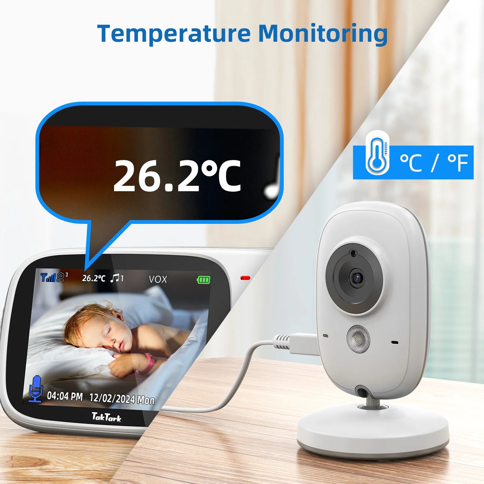TakTark 3.2 Inch Wireless Video Baby Monitor